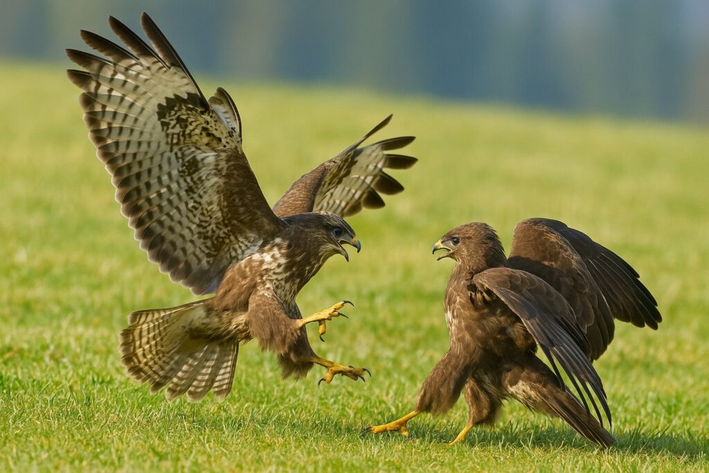 Mäusebussard Gesänge und Rufe