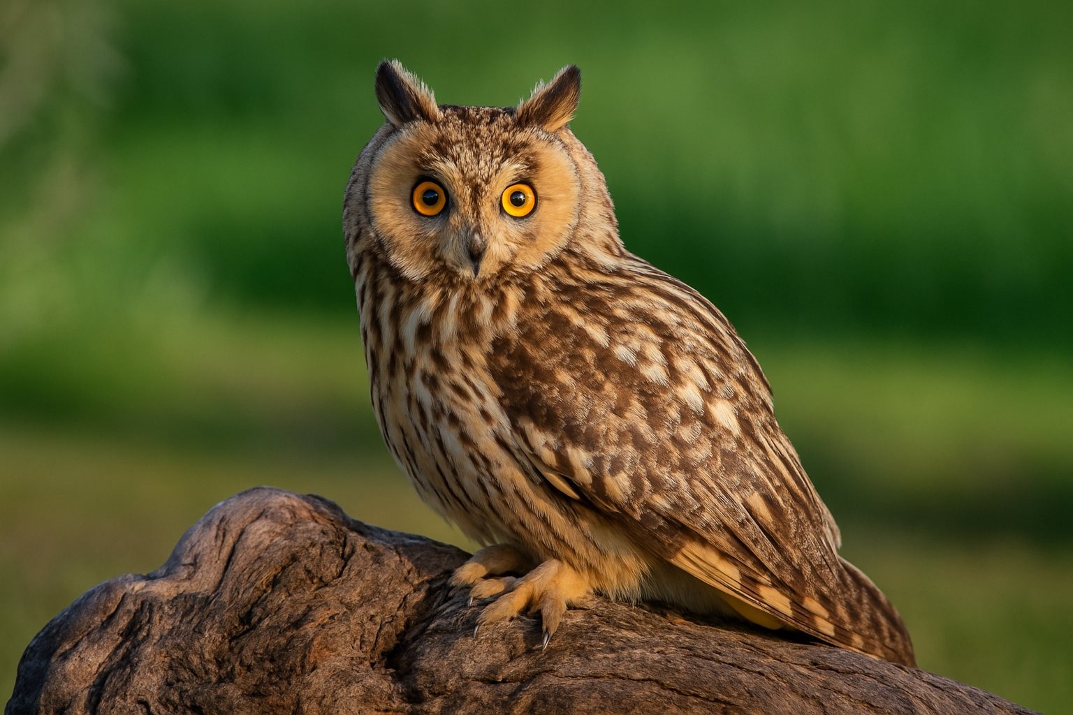 Waldohreule Gesänge und Rufe